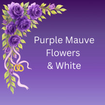 Purple Mauve Flowers & White Wedding Suite