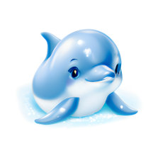 Adorable Blue Baby Dolphin