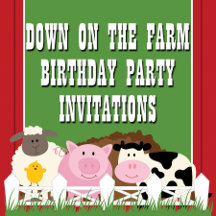 Down on the Farm Birthday Party Invitations