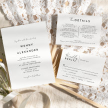 White Modern Script Wedding Collection