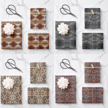 Wrapping Sheets Gift Paper In Mountain Cabin Style