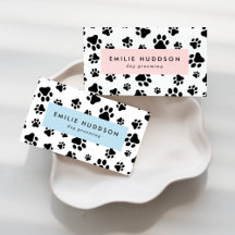 Black Paws Pattern Business Cards Collection