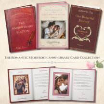 Romantic Storybook Wedding Anniversary Photo Cards
