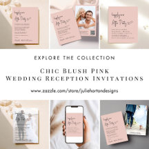 Chic Blush Pink Wedding Reception Invitations