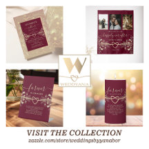 Romantic Gold Burgundy Wedding Reception Items