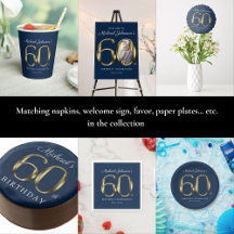 60th Birthday Solid Gold Black Navy Blue Party