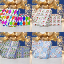 Wrapping Paper Rolls With Christmas Themed Designs