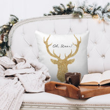 Oh Deer Christmas is Here Gold Glitter