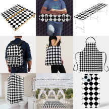 Black And White Checkerboard Checkered Flag Design