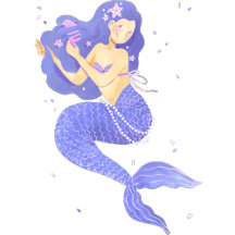 Girls Cute Mermaid with Name personalised