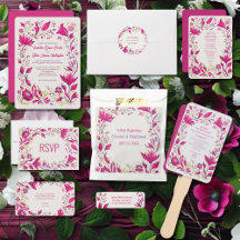 Spring Magenta Garden Floral Wedding Suite