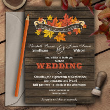Barnwood Fall Leaves Wedding Collection