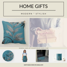 Home Gifts   Turquoise & Gray Artistic Watercolor