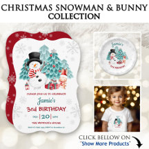 Christmas Snowman and Bunny