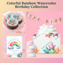Colorful Rainbow Watercolor - Birthday