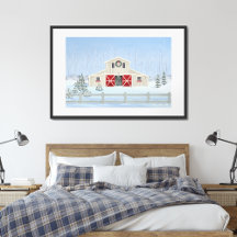 Snowy White Christmas Barn 