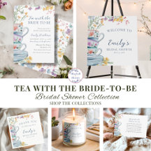Tea with the Bride to Be Watercolor Wildflower 
