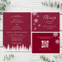 Minimalist Burgundy Winter Wedding