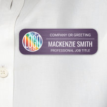 Purple Employee ID Company Logo Badges & Name Tags