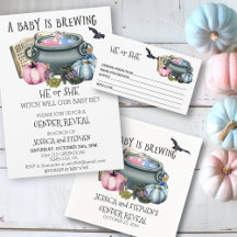 Gender Reveal Baby Brewing Pumpkin Halloween