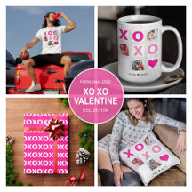 XOXO Happy Valentine's Day Pink Heart Custom Photo