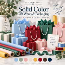 Solid Color Gift Wrap & Packaging