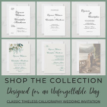 Classic Timeless Calligraphy Wedding Invitation