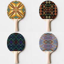 Ping Pong Paddles With Southwest Themed Designs 