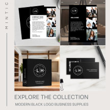 Modern Black Logo Business Templates and Supplies