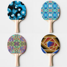 Ping Pong Paddles With Geometric Pattern Designs