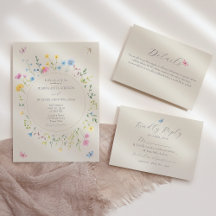 Spring Wildflower Wedding Invitation Suite