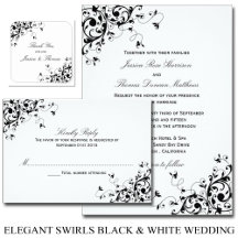 Elegant Swirls Black & White Wedding Collection