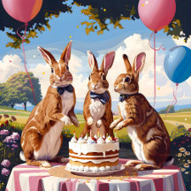 Rabbits In Bow Ties Birthday Party