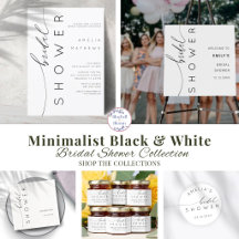 Minimal Black & White Typography Bridal Shower 