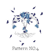 Pattern NO.4: Blue & Gray Leafy Tree