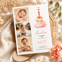 Sweet Pink Floral Cake Girls First Birthday