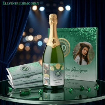 Radiant Green Glitter & Gold   20th Birthday