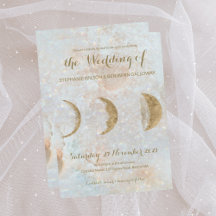 Celestial Moon Custom Typography Elegant Wedding