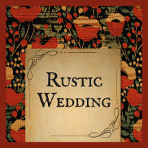 Rustic Red Poppy Wood Grain Wedding Suite