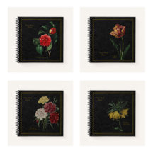 Black Elegant Floral Notebooks