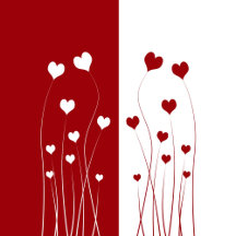 Modern Romantic Red White Love Hearts