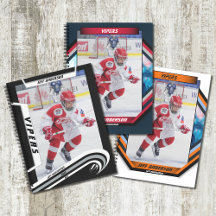 Customizable Ice Hockey Spiral Notebooks