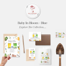 Baby In Bloom Spring Gardening Baby Shower - Blue