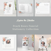 Peach Roses and Eucalyptus Funeral Memorial 