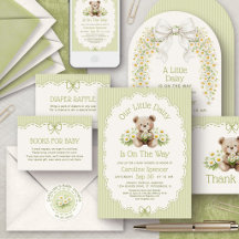 Little Daisy Wildflower Bear Spring Baby Shower