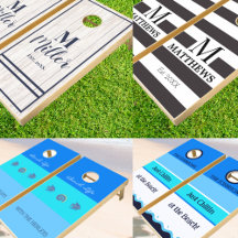 FAMILY NAME BEACH HOUSE CORNHOLE SETS AND GAMES