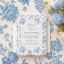 French Toile Floral Bear