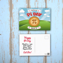 Pi Day Invitations - Postcards