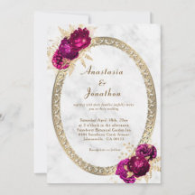 Elegant Lavender Floral Gold Marble Wedding