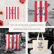 Joie De Vivre Red Cabana Stripe